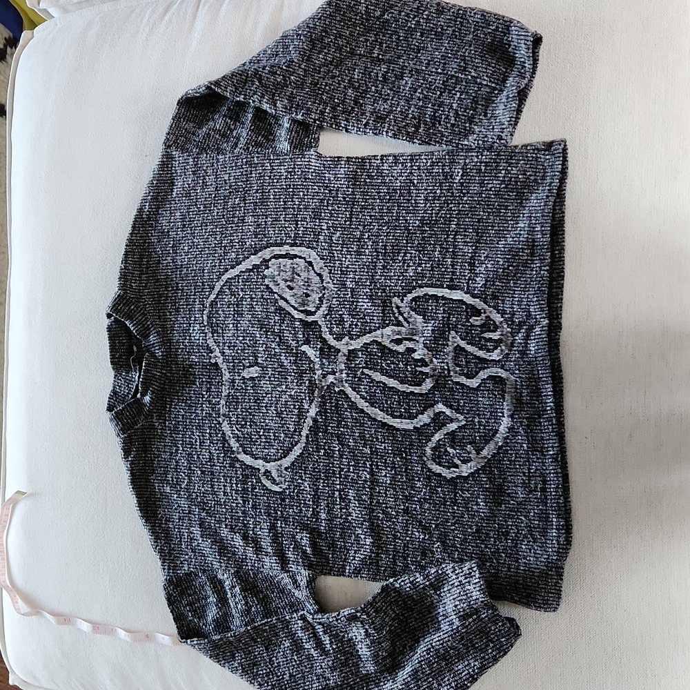 Zara Snoopy Peanuts Gray black white Sweater Sweatshirt Small